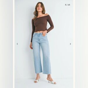 JBD Slim Wide Leg Crop NWT